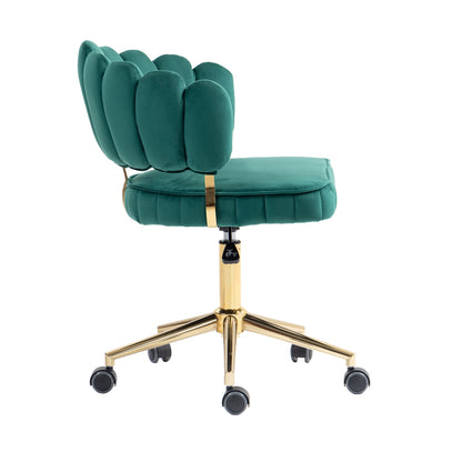 Velvet Home Office Desk Chair, Modern Cute Computer Chair, Wheels