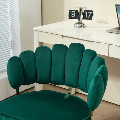 Velvet Home Office Desk Chair, Modern Cute Computer Chair, Wheels