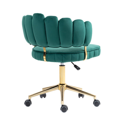 Velvet Home Office Desk Chair, Modern Cute Computer Chair, Wheels