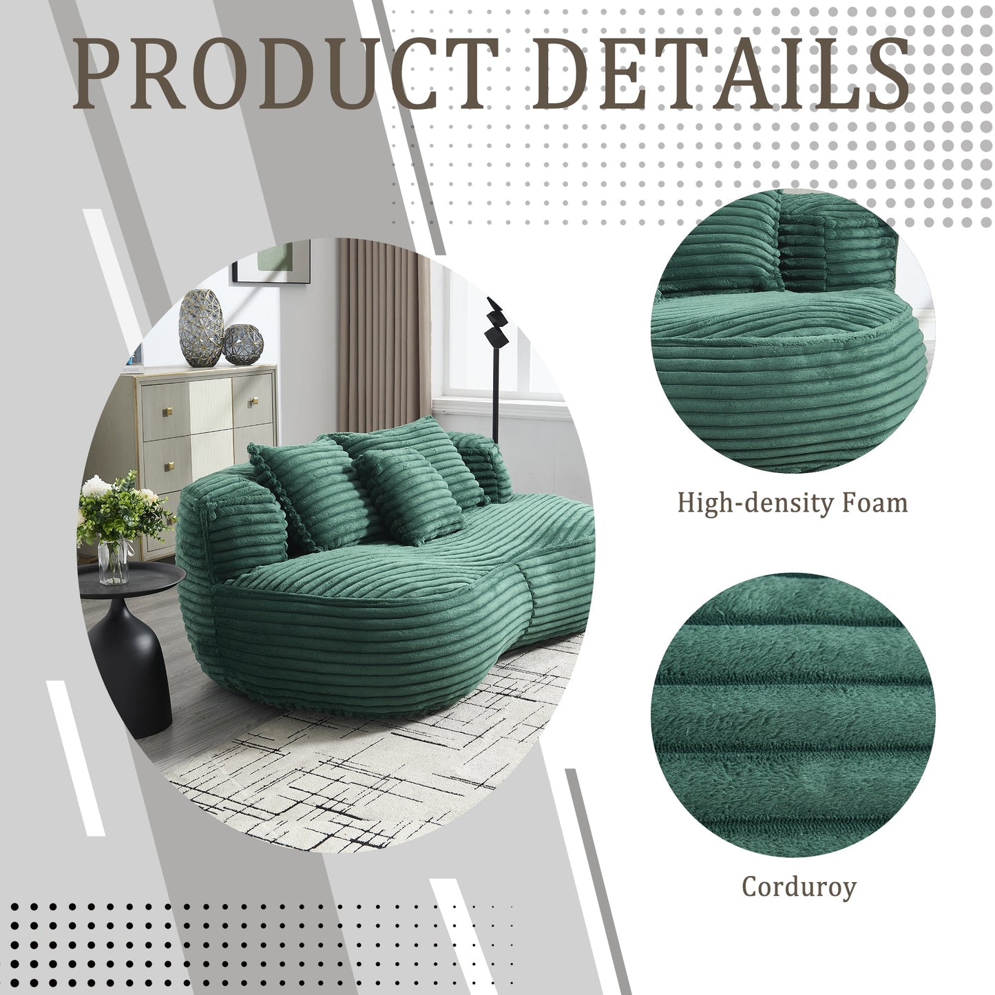 Bean Bag sofa Lazy Sofa Durable Comfort Lounger High Back Bean Bag