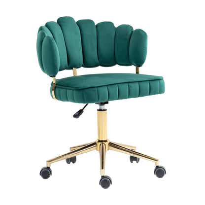 Velvet Home Office Desk Chair, Modern Cute Computer Chair, Wheels