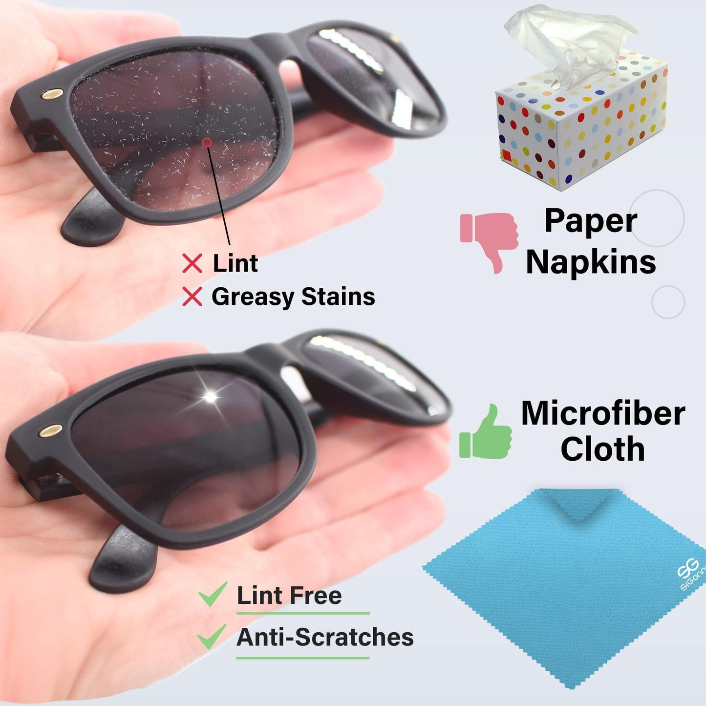 Microfiber Cleaning Cloth for Glasses   Eyeglass Cleaning Cloth   Lens