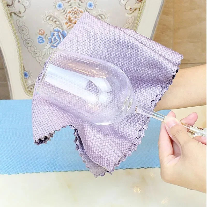 5pcs Glass Cleaning Cloth Microfiber