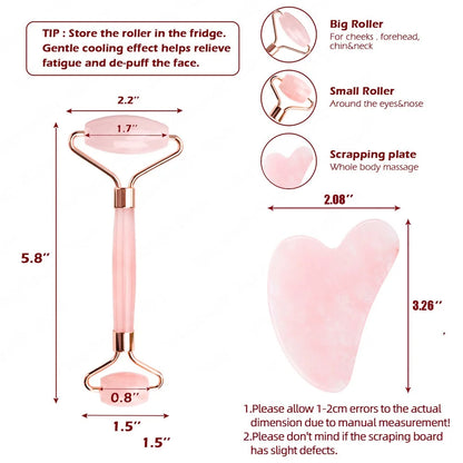 Rose Quartz Powder Crystal Jade Roller