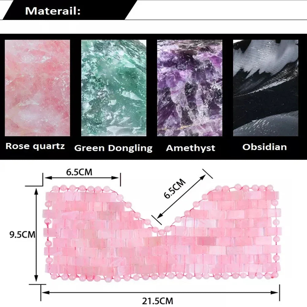 Natürliches Rosenquarz-Augenmasken-Massagegerät
