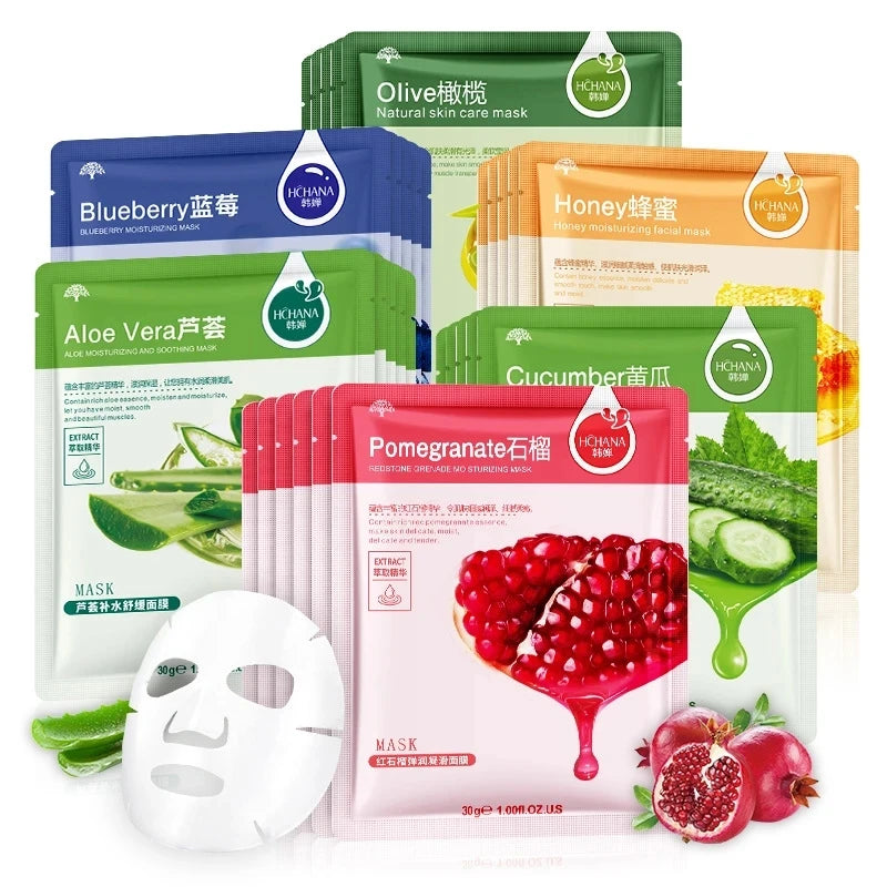 30pcs Natural Plant Facial Mask