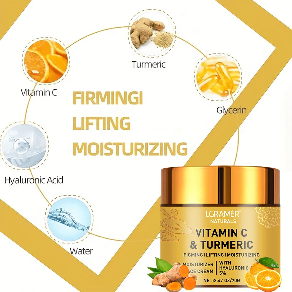 Crème visage au curcuma et à la vitamine C Rétinol Hydratant