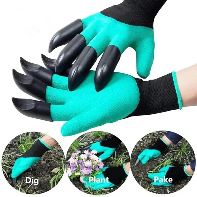 2 Stück Paar Gartenhandschuhe mit Krallen