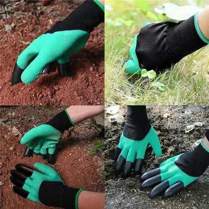 2 Stück Paar Gartenhandschuhe mit Krallen