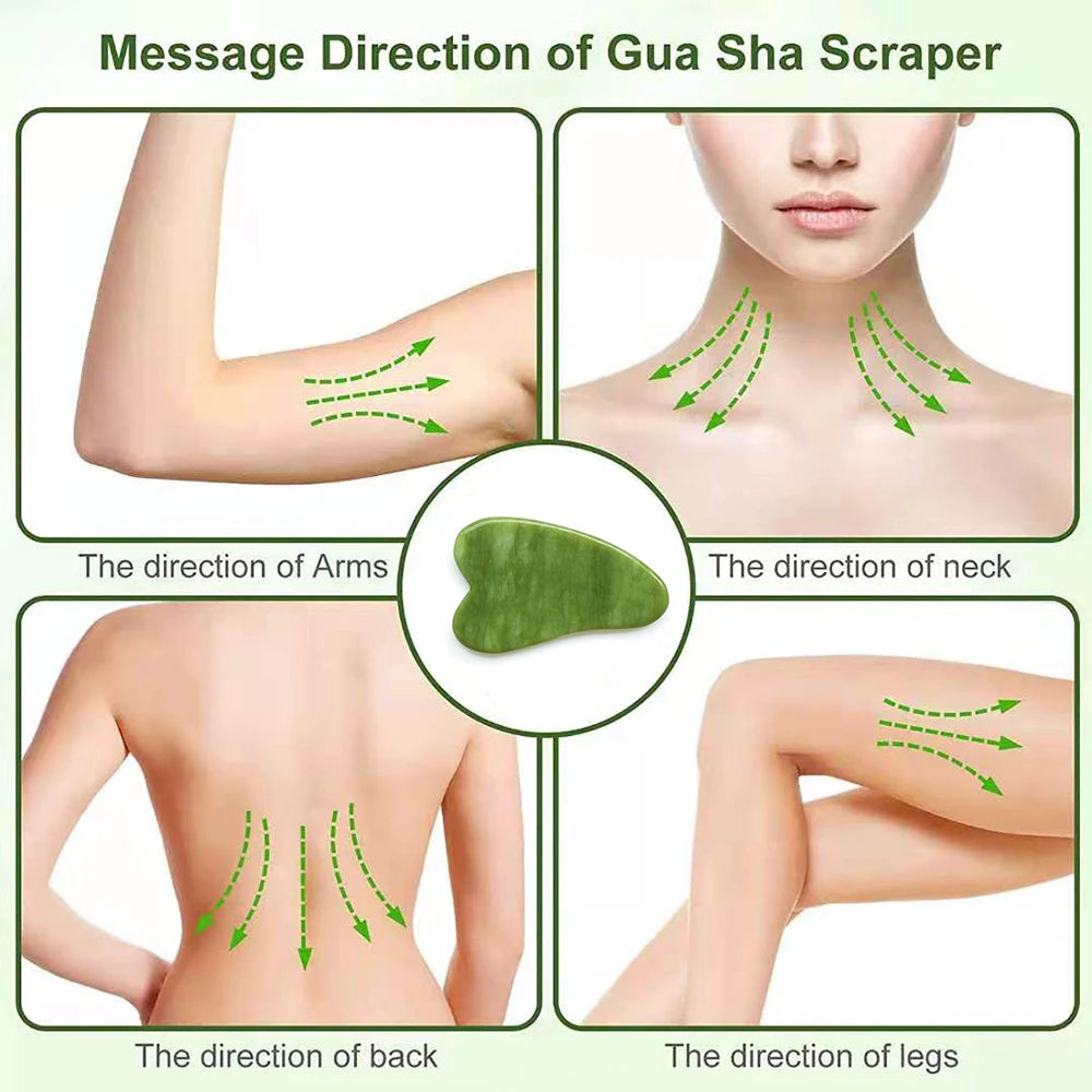 Planche de massage Gua Sha en pierre de jade naturelle 