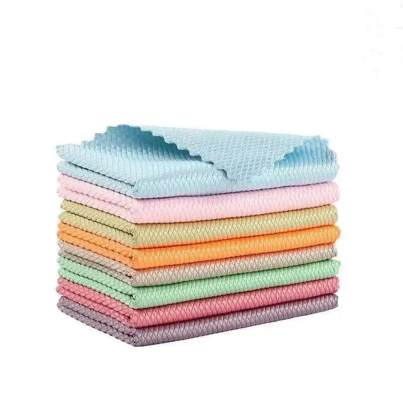 5pcs Glass Cleaning Cloth Microfiber