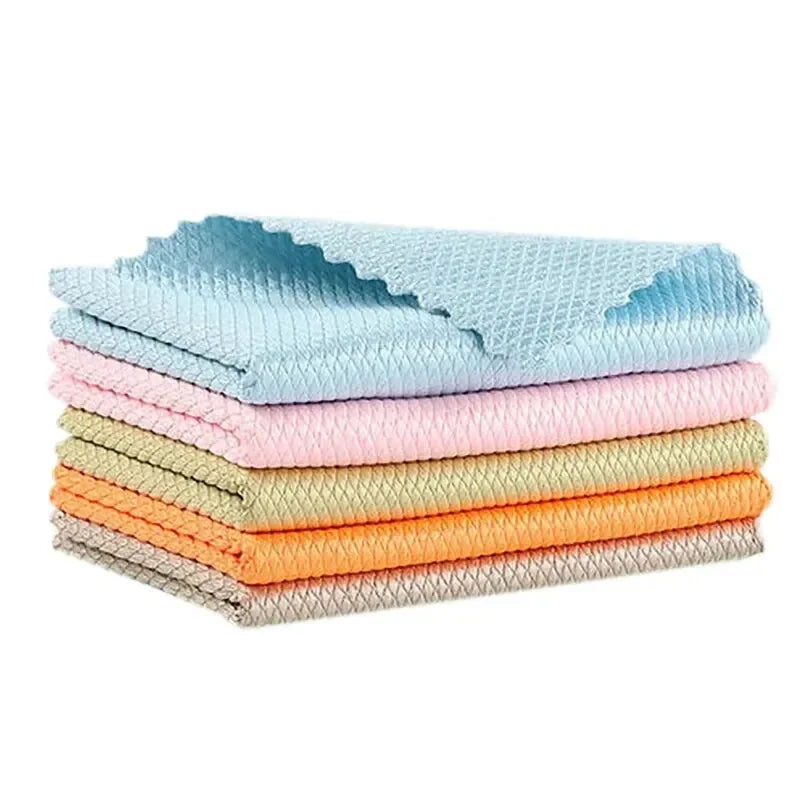 5pcs Glass Cleaning Cloth Microfiber